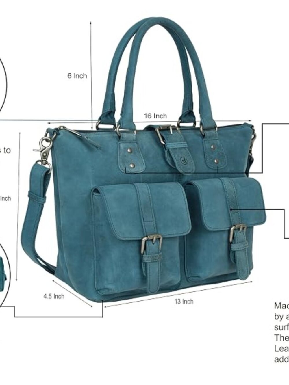Antonio Valeria Blue Beck Hunter Leather Bag Lots of Room